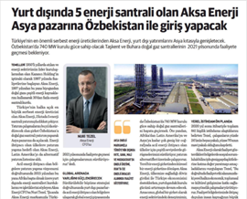 Aksa Enerji CFO’su Sn. Nuri Tezel Dünya Gazetesi’ne önemli açıklamalarda bulundu