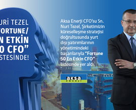 Aksa Energy' CFO Nuri Tezel is on the "Most Effective 50 CFOs" List
