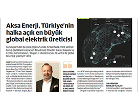 Kazancı Holding YK Başkan Yardımcısı ve Aksa Enerji CEO’su Cemil Kazancı, Dünya Gazetesi Enerji'ne Konuştu.
